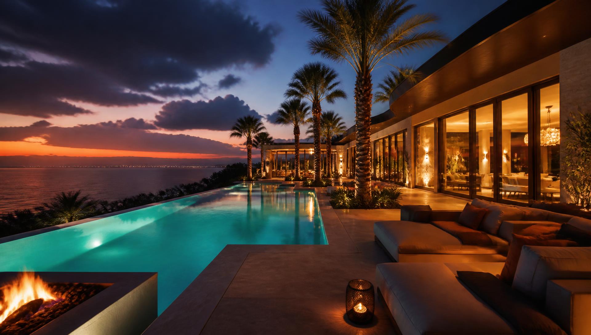 Villa contemporaine de luxe avec piscine à débordement en Tunisie
